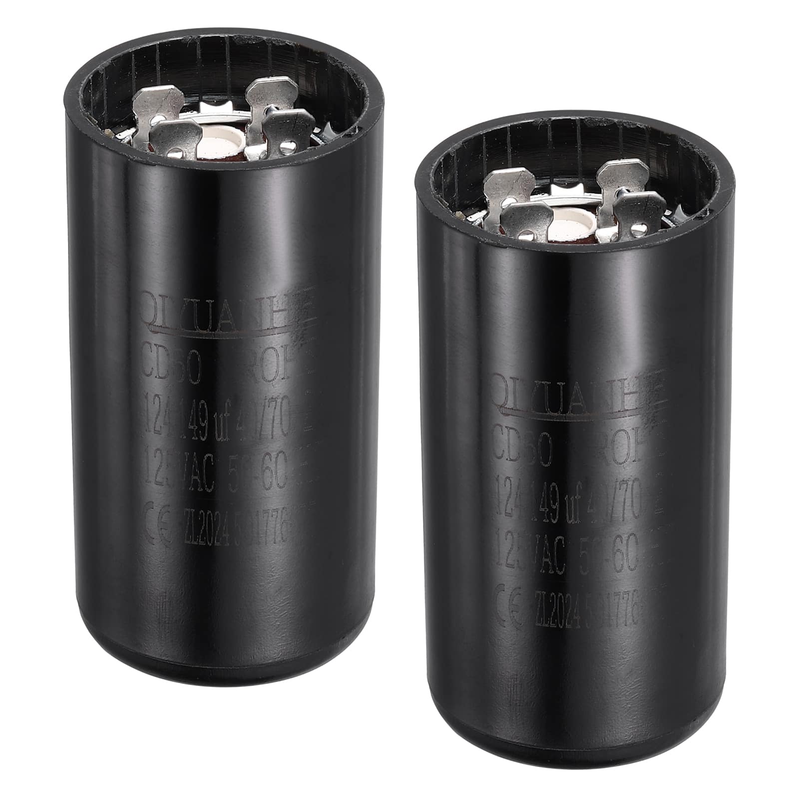 Unique Bargains - 2pcs CD60 Motor Run Capacitor, 124-149uF MFD AC125V, 50-60Hz, for Motor 36x70mm - Black price history on PriceWatchPro