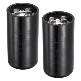 Unique Bargains - 2pcs CD60 Motor Run Capacitor, 124-149uF MFD AC125V, 50-60Hz, for Motor 36x70mm - Black