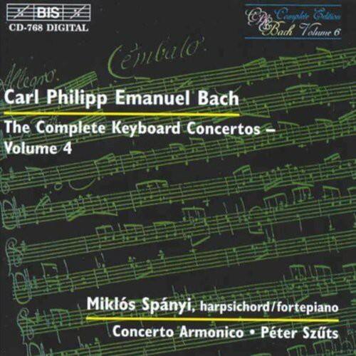 BIS  
CD-768 DIGITAL  

Cembalo  
Carl Philipp Emanuel Bach  
The Complete Keyboard Concertos – Volume 4  

Miklós Spányi, harpsichord/fortepiano  
Concerto Armonico • Pter Szts