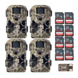 Stealth Cam - 2022 G42NG 32MP No-Glow Trail Cameras, Kryptek, & Cards Kit (4-Pack)