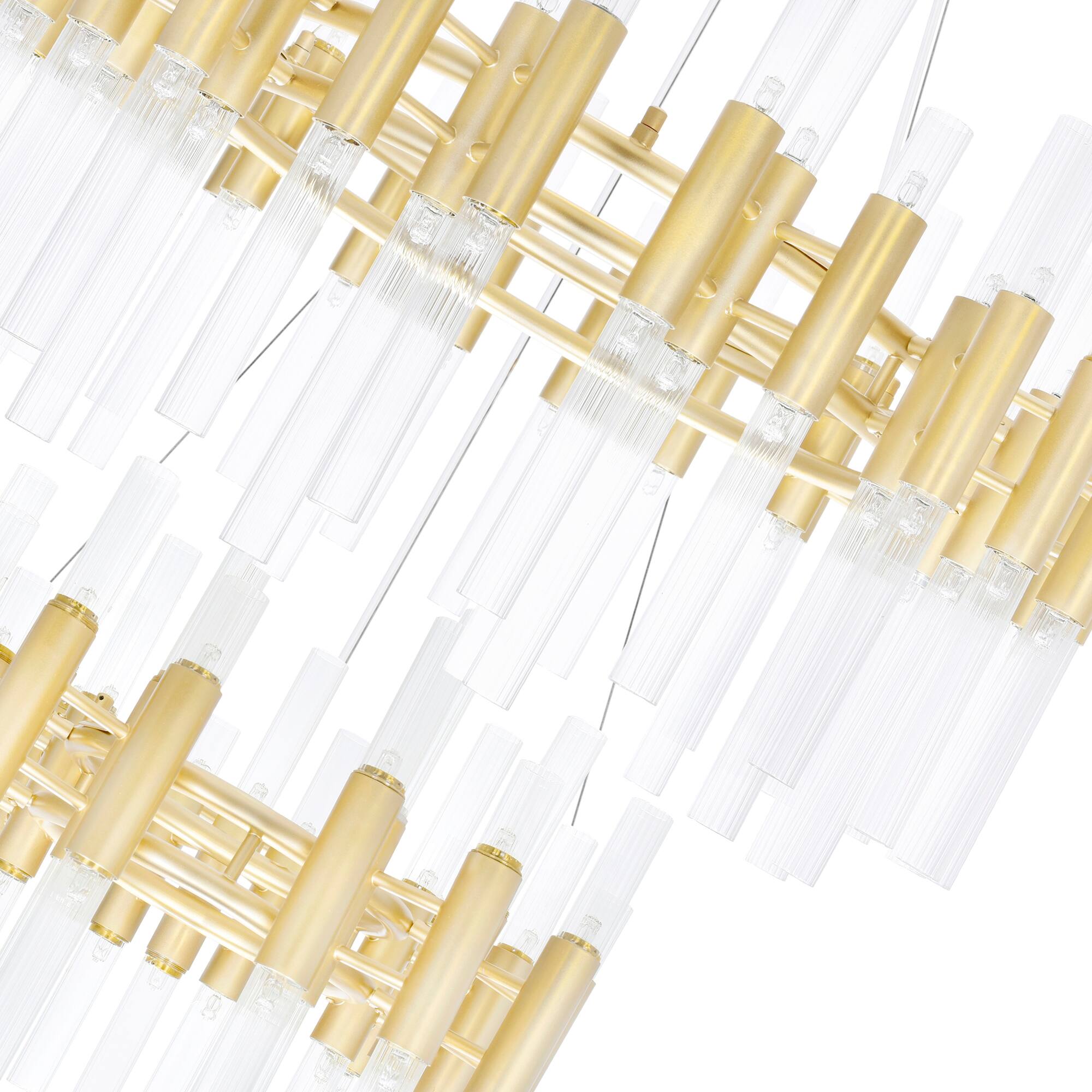 Angle. CWI Lighting - Orgue 123 Light Chandelier With Satin Gold Finish - Satin Gold.