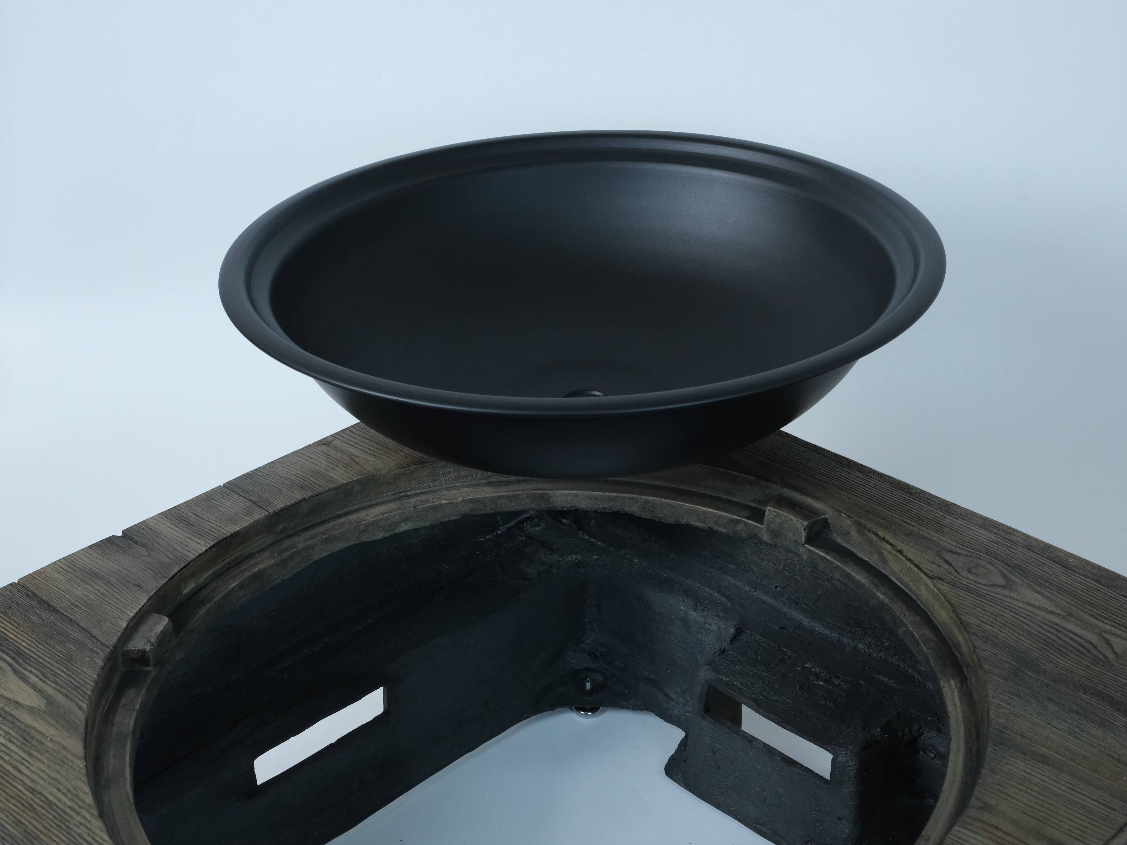 Alt View 6. APRILSOUL - Wood Fueled Outdoor Fire Pit with Wood Grain Design - Antique.