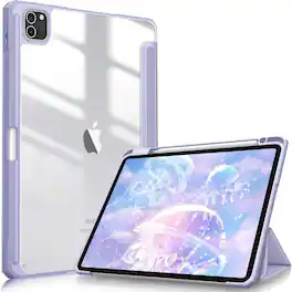 Fintie - Hybrid Slim Case for iPad Pro 11-inch (4th/3rd/2nd/1st Generation) Shockproof Cover with Transparent Back Shell - Lilac Purple