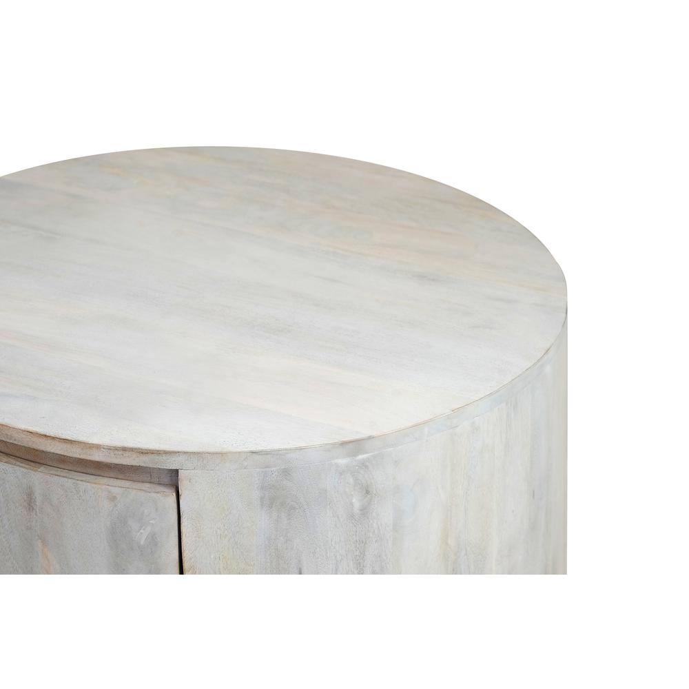 Alt View 4. Carolina Chair & Table - Christa 2-Drawer 30" Round Coffee Table - Whitewash - White.