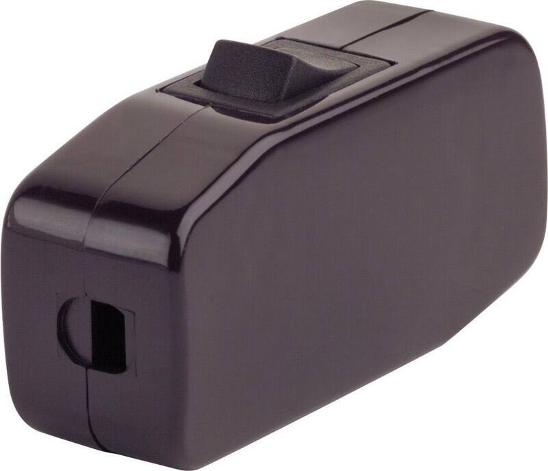 Angle. Leviton - Appliance Feed-Through Rocker Switch Single Pole Single Throw 3A 120V AC Model 5410 - Brown.