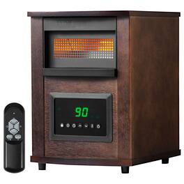 VEVOR - Infrared Heater, 1500W Electric Space Heater with Remote Control, LED Screen & 24H Timer,Multiple Temperature Adjustable - Dark Walnut