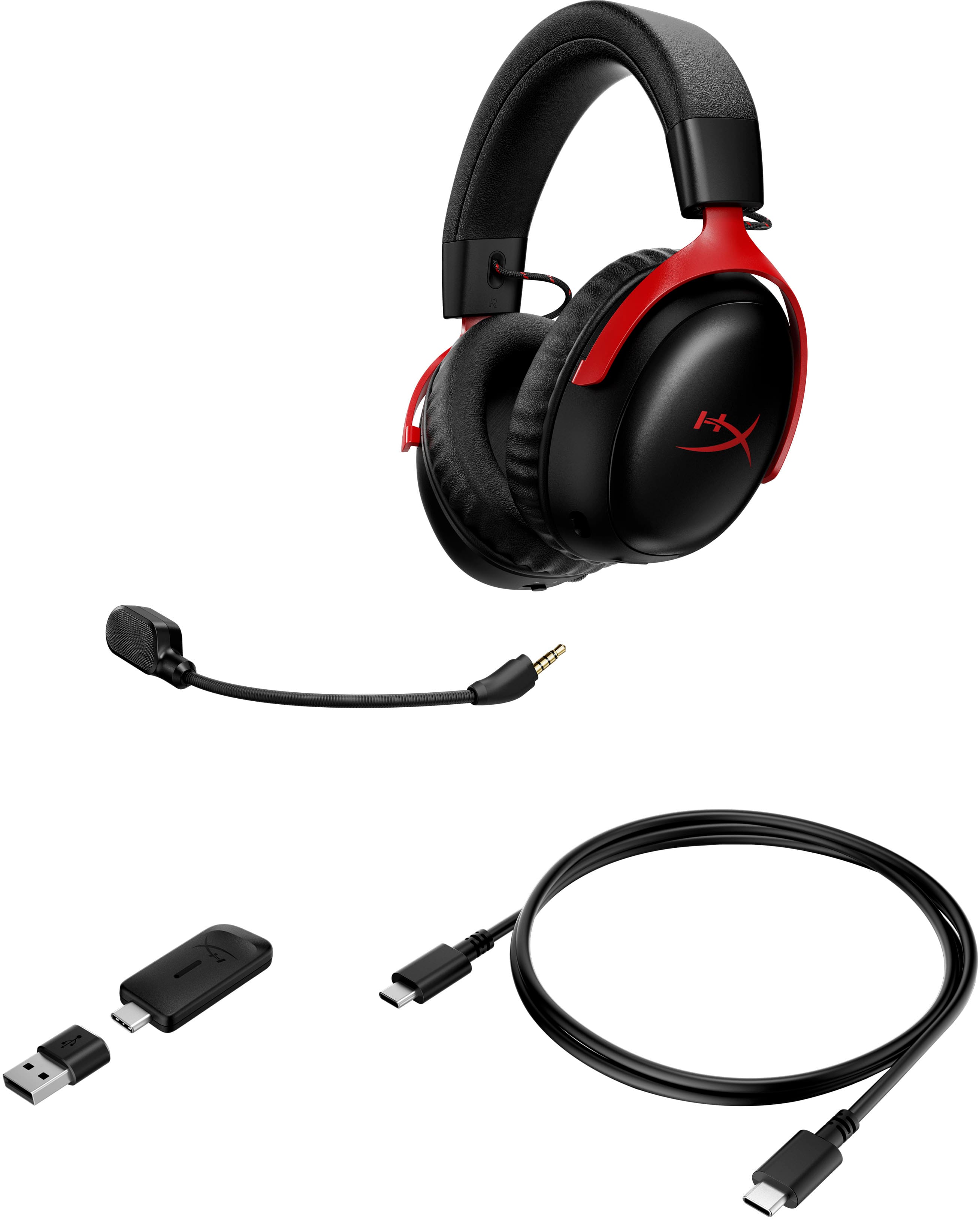 Alt View 14. HyperX - Cloud III S Wireless Gaming Headset for PC, PS5, PS4, Nintendo Switch, Mac, and Mobile - Red/Black.