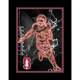 Fan Creations - Stanford Cardinal 12'' x 16'' Framed Neon Player Print - Black