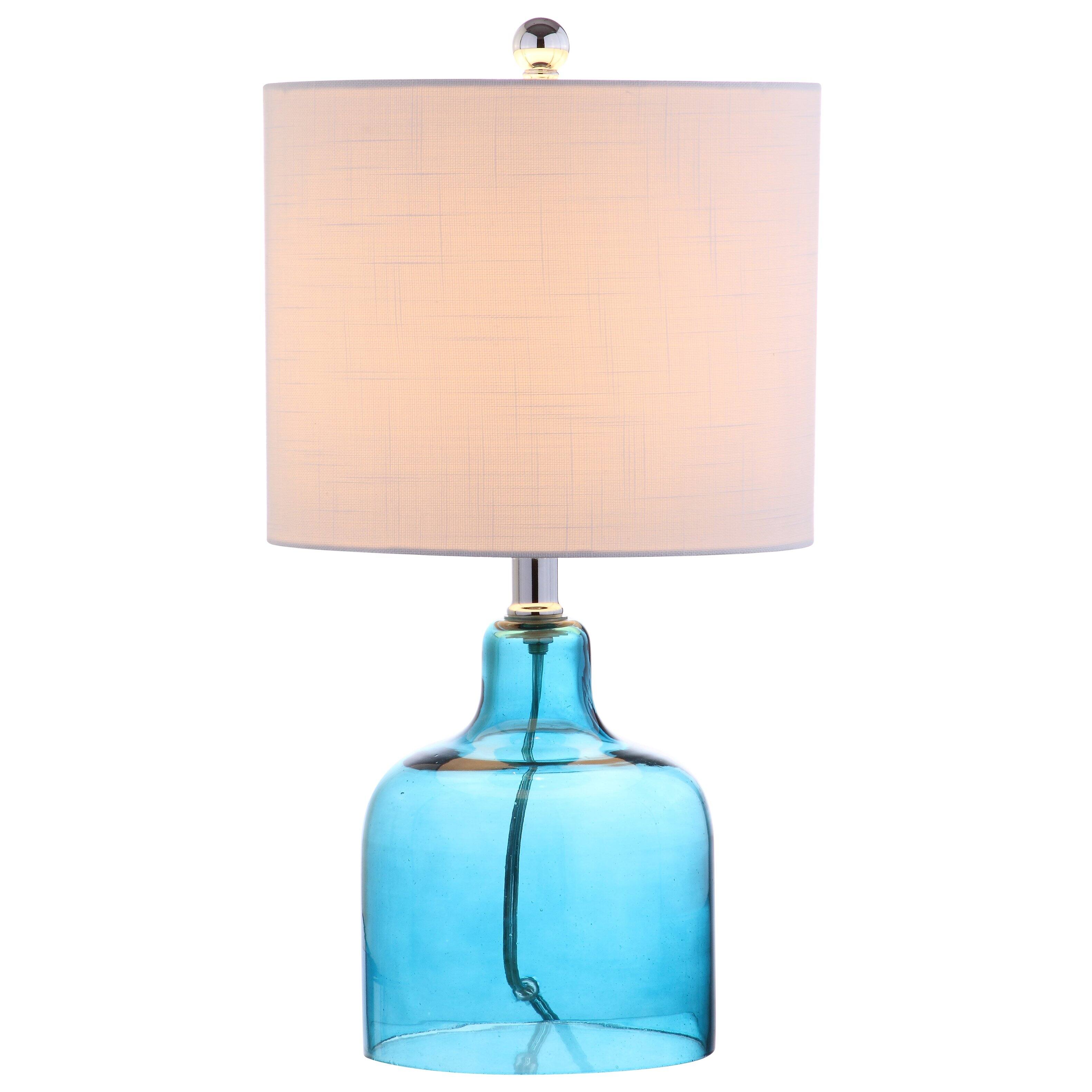 Jonathan Y - Gemma 19" Glass Bell LED Table Lamp - Moroccan Blue
