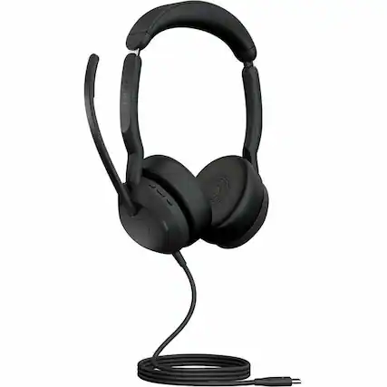 Front. Jabra - Jabra Evolve2 50 Headset - Microsoft Teams Certification - Stereo - USB Type C, USB Type A - Wired/Wireless - Bluetooth - Blue.