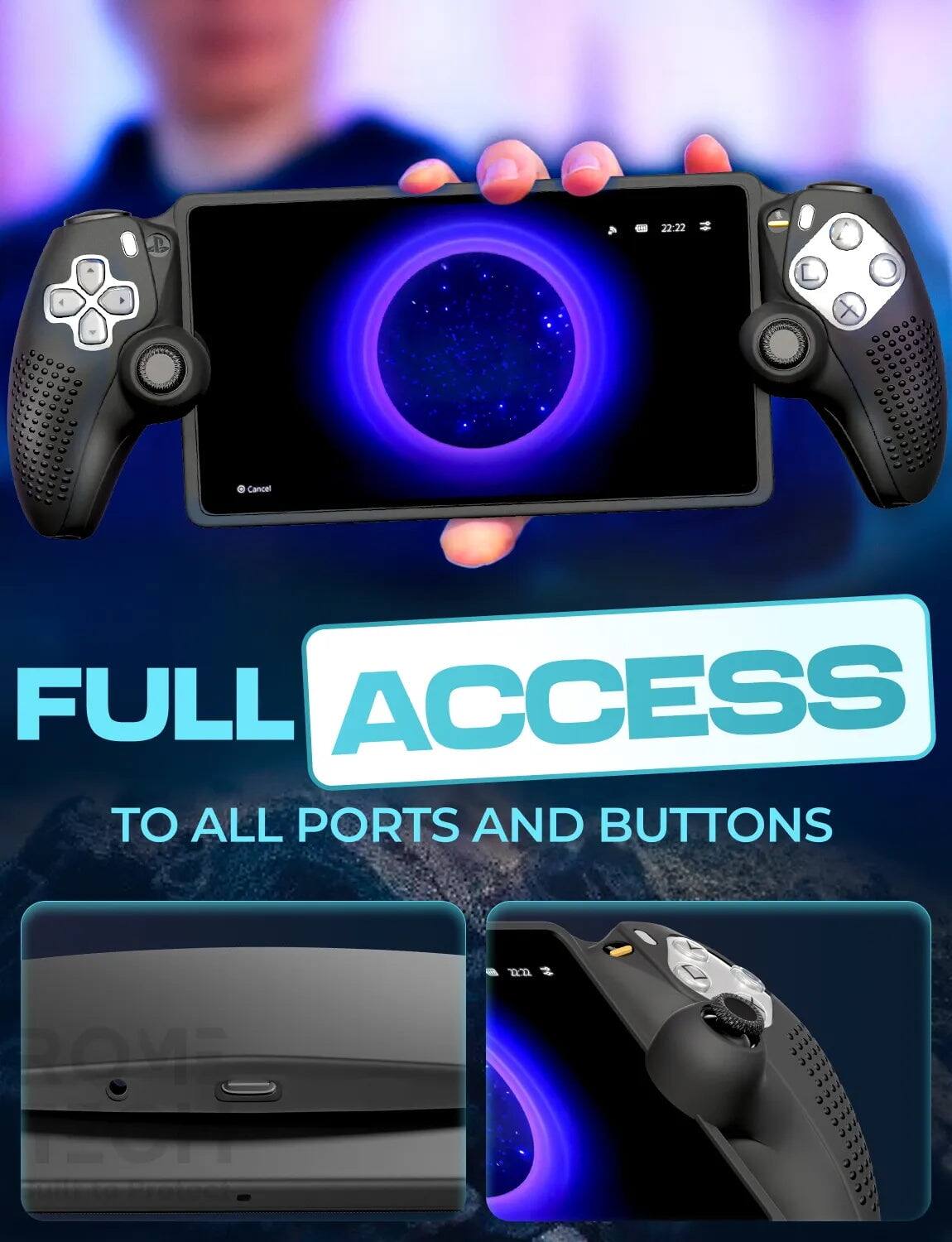 B 22:22 Cancel FULL ACCESS TO ALL PORTS AND BUTTONS
