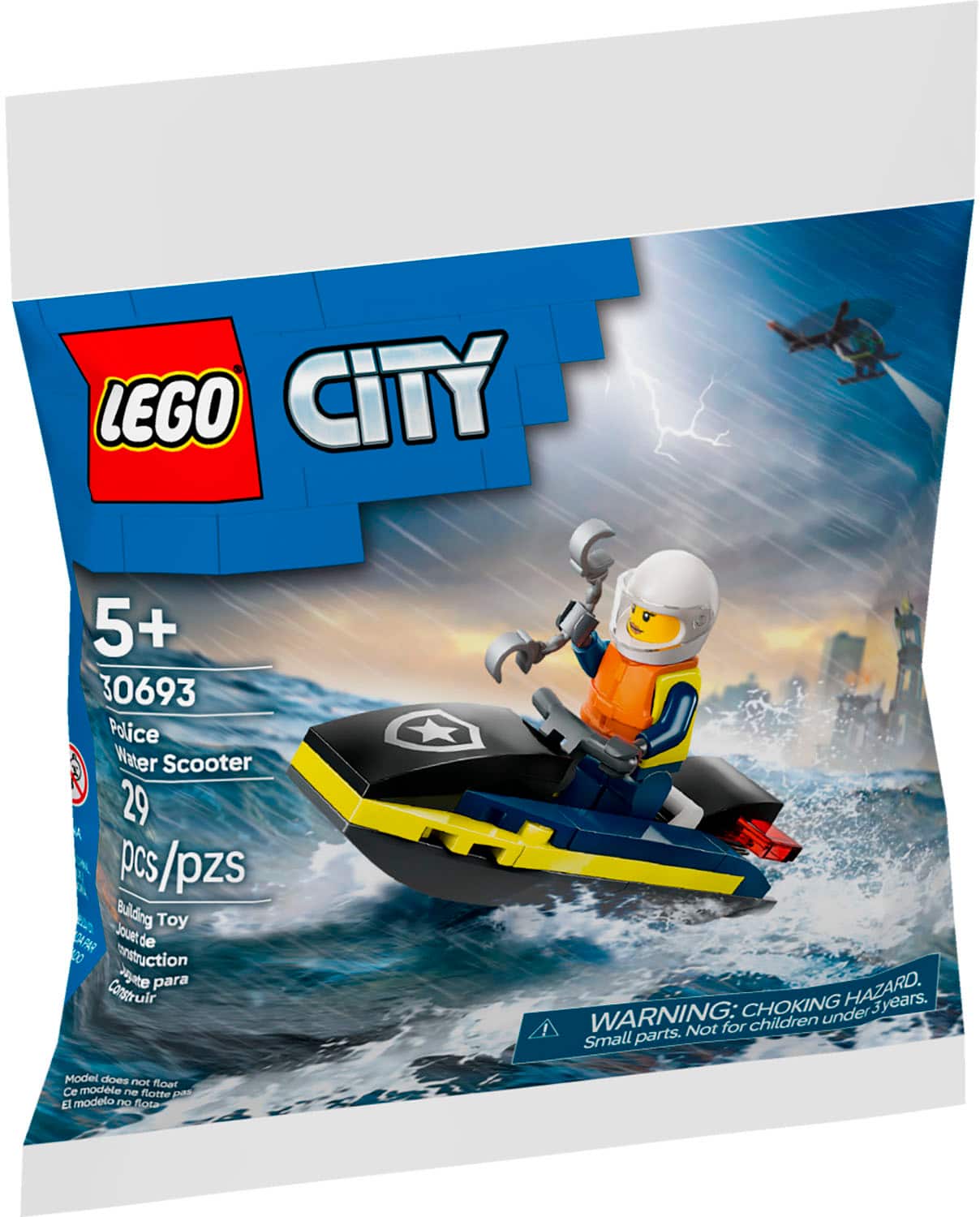 LEGO - City Police Water Scooter Building Toy 30693 - Front_Zoom
