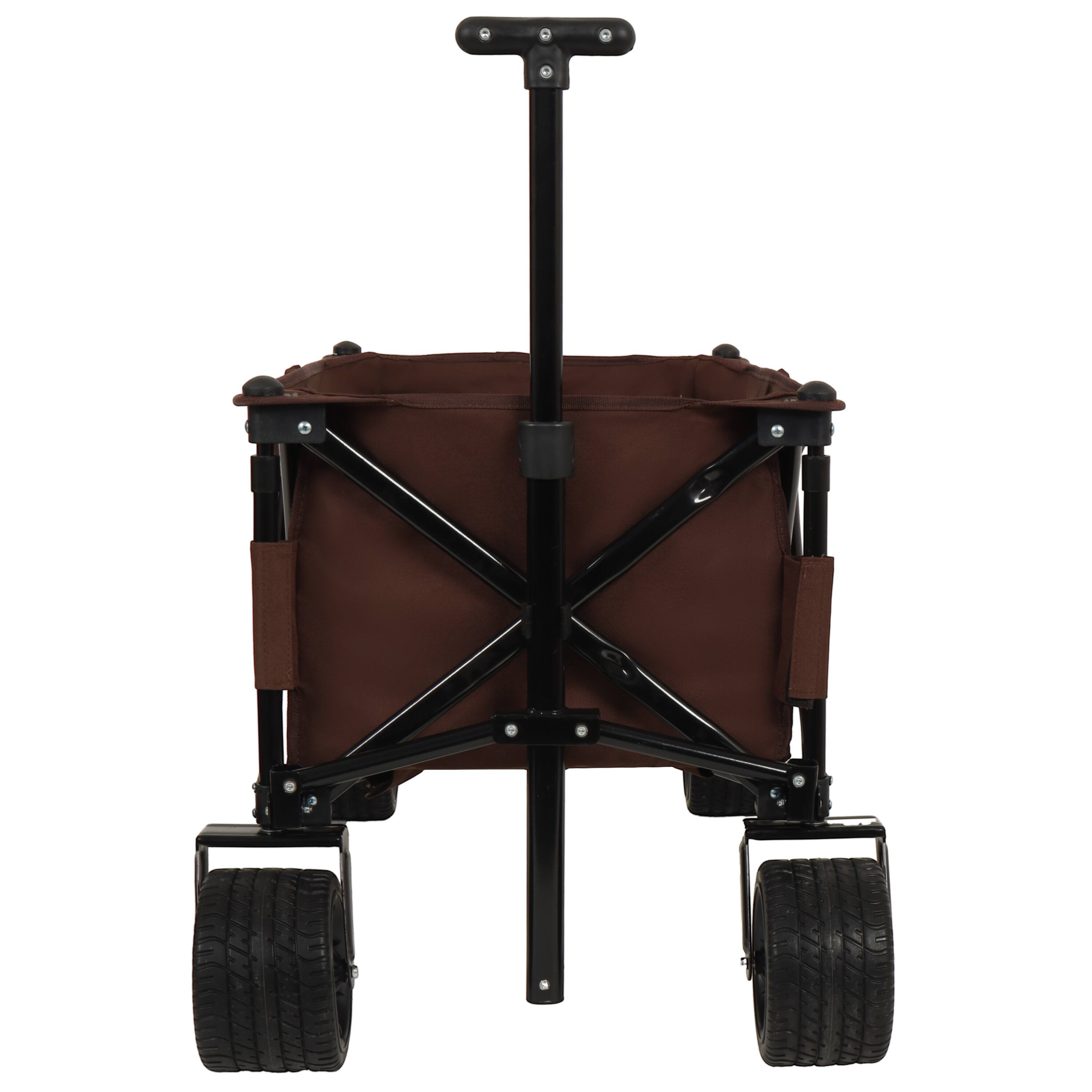 Back. APRILSOUL - Utility Park Garden Cart Tool Customized Color Folding Camping Trolley Outdoor Picnic Beach Wagon Brown - Brown.