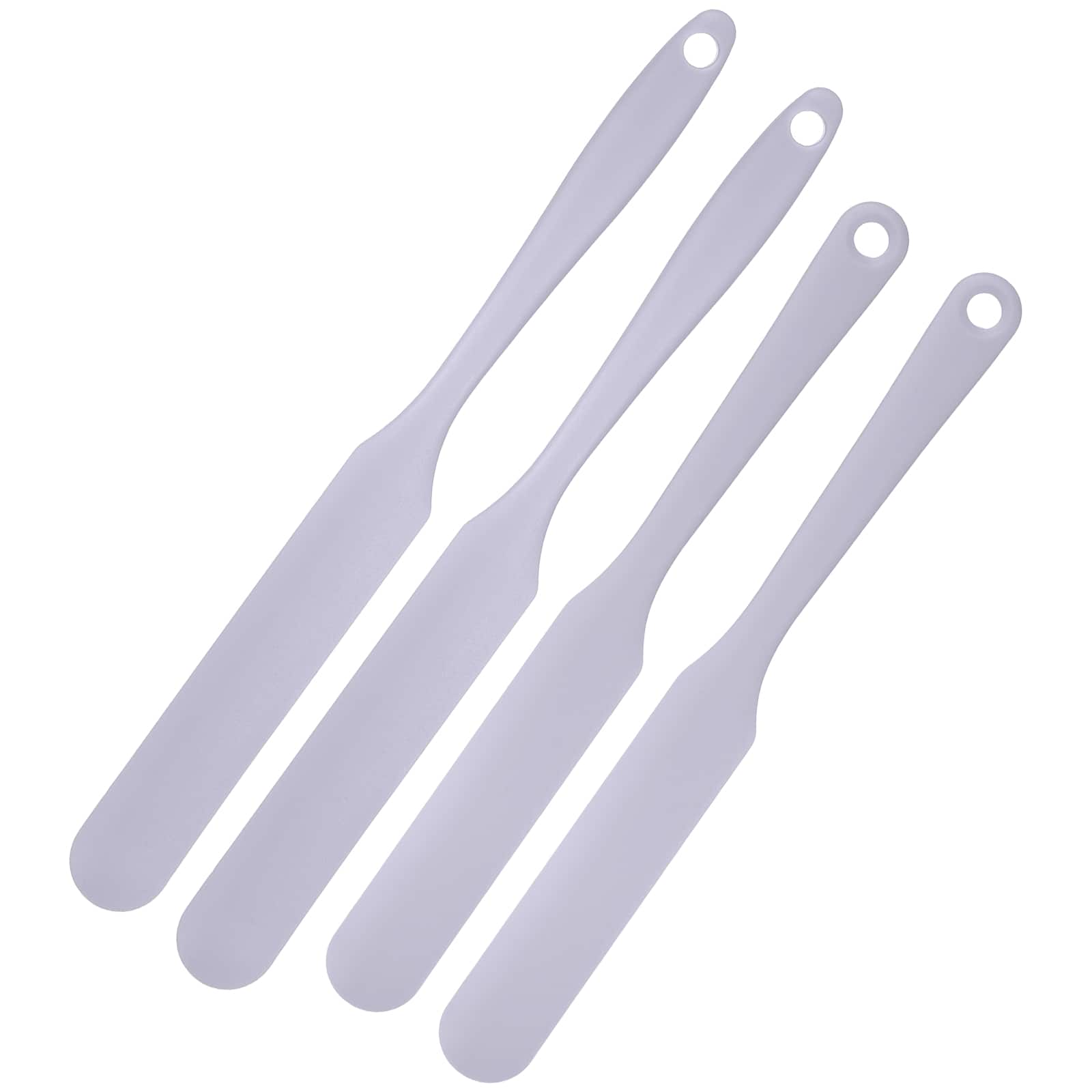 Unique Bargains - 4pcs Silicone Jar Spatula, 9.5"/8" Long Thin Heat Resistant Smooth Scraper for Peanut Butter & Bottles - Light Purple