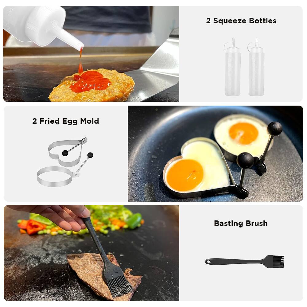 2 Squeeze Bottles  
2 Fried Egg Mold  
Basting Brush