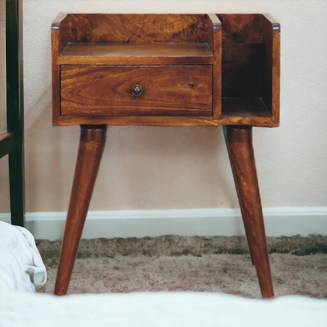 Alt View 6. Artisan Furniture - Artisan Furniture Solid Wood Chestnut Collective Nightstand, 1 Drawer, 2 Shelves, Chestnut - Chestnut.