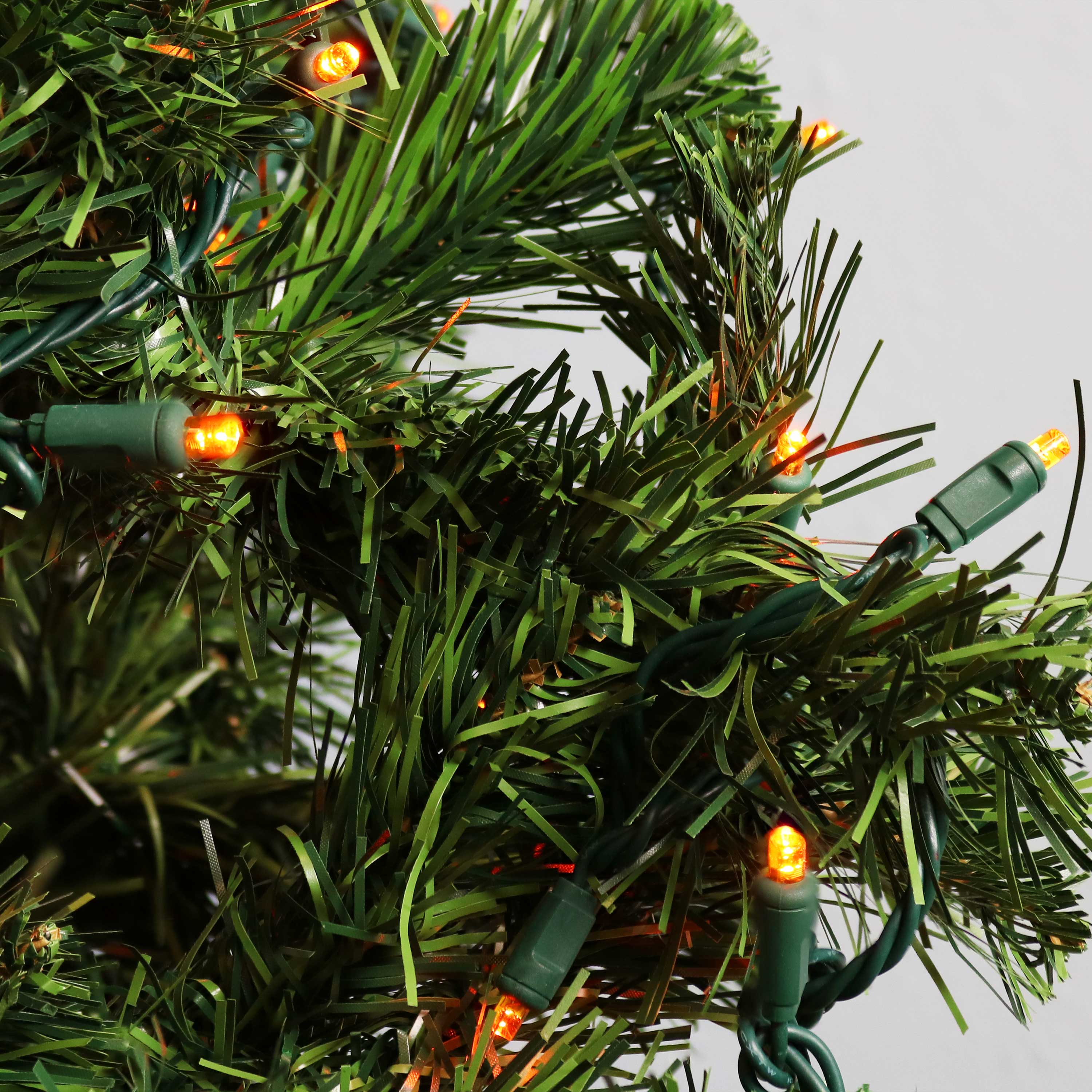 Alt View 2. Sunnydaze - 22 ft 70 Ct Holiday Wide Angle Outdoor LED String Lights - Orange.