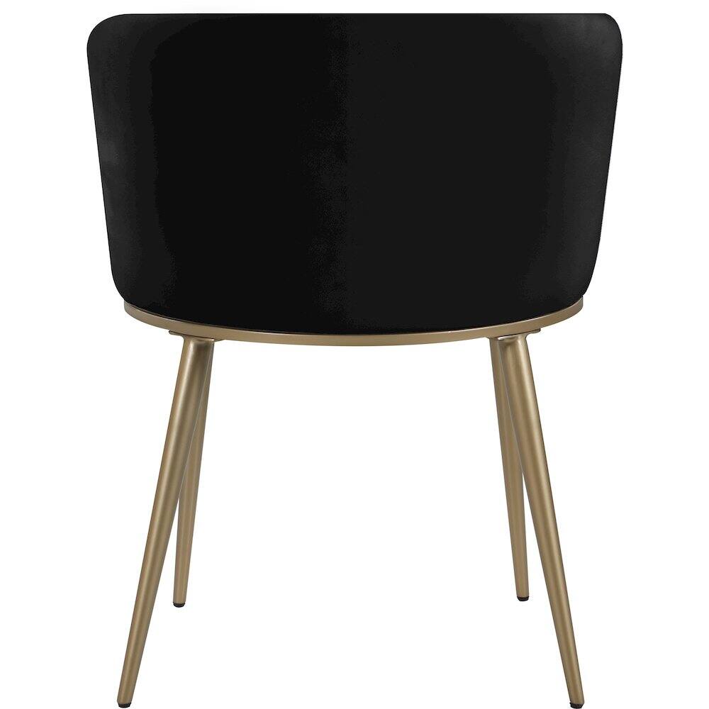 Alt View 1. Meridian Furniture - Skylar Black Velvet Dining Chair, Set of 2 - Black.