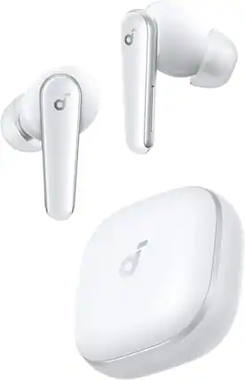 Front. Soundcore - Soundcore Liberty 5 by Anker, Noise-Cancelling Wireless Earbuds, Cloud White - White.