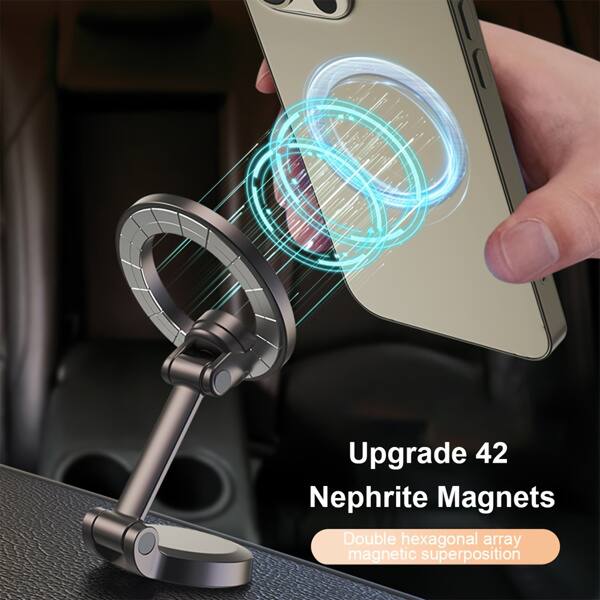 Evolution - Magnetic Phone Holder for Car Compatible for MagSafe Car Mount, otate 360 Degrees, Fit for iPhone & Android - Silver