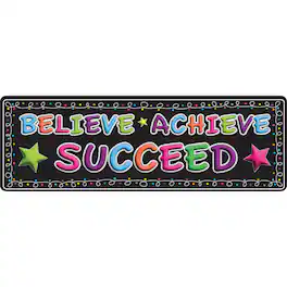 ASHLEY PRODUCTIONS - The Original Fun Mat Mat Runner 15.5 x 47 Believe Achieve Succeed Chalk Loops - Multicolored