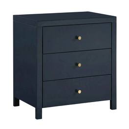 FurniFact - Midnight Nightstand with Three Drawers and Casual Style - Blue