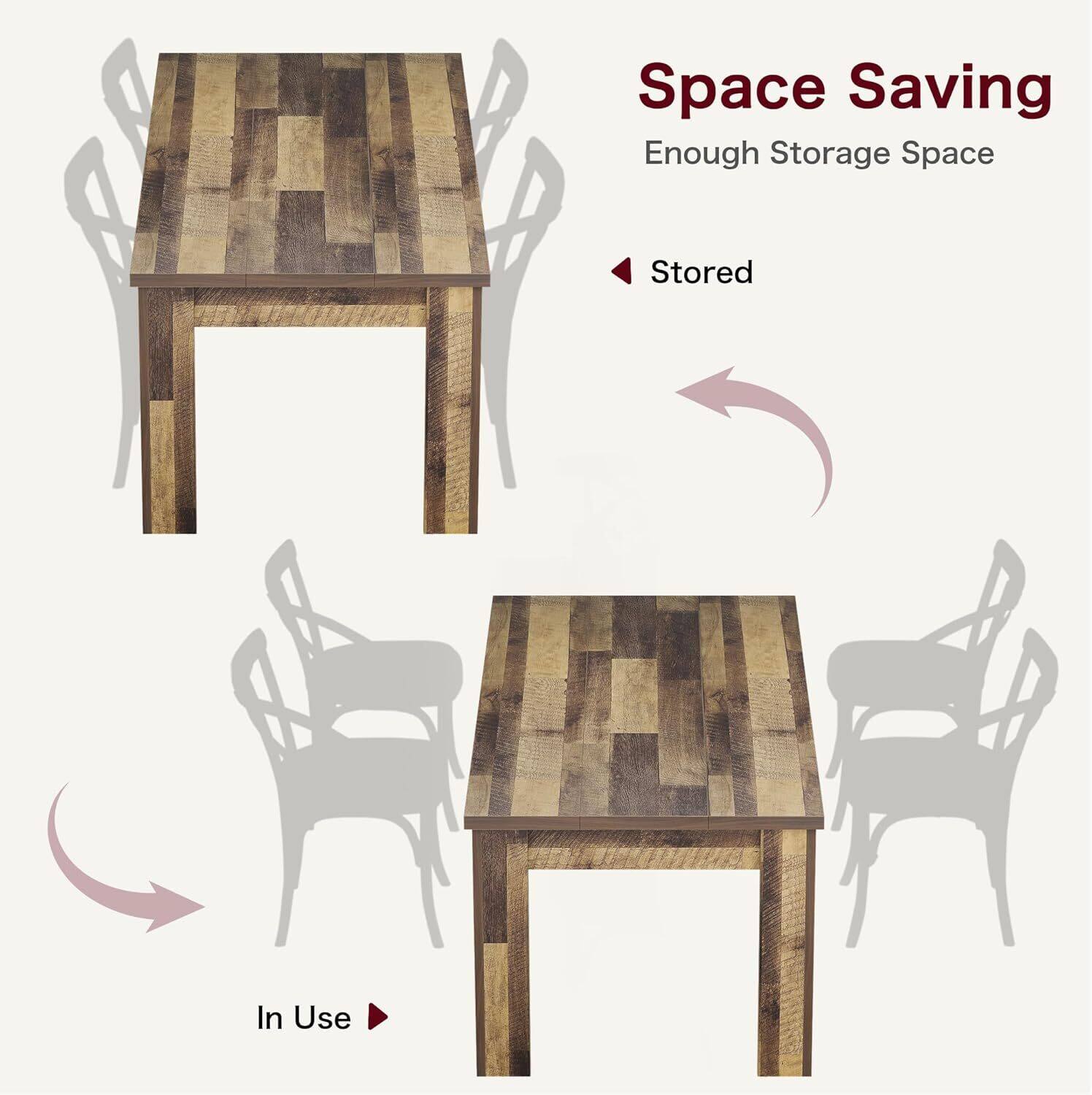 Space Saving  
Enough Storage Space  

Stored  
In Use