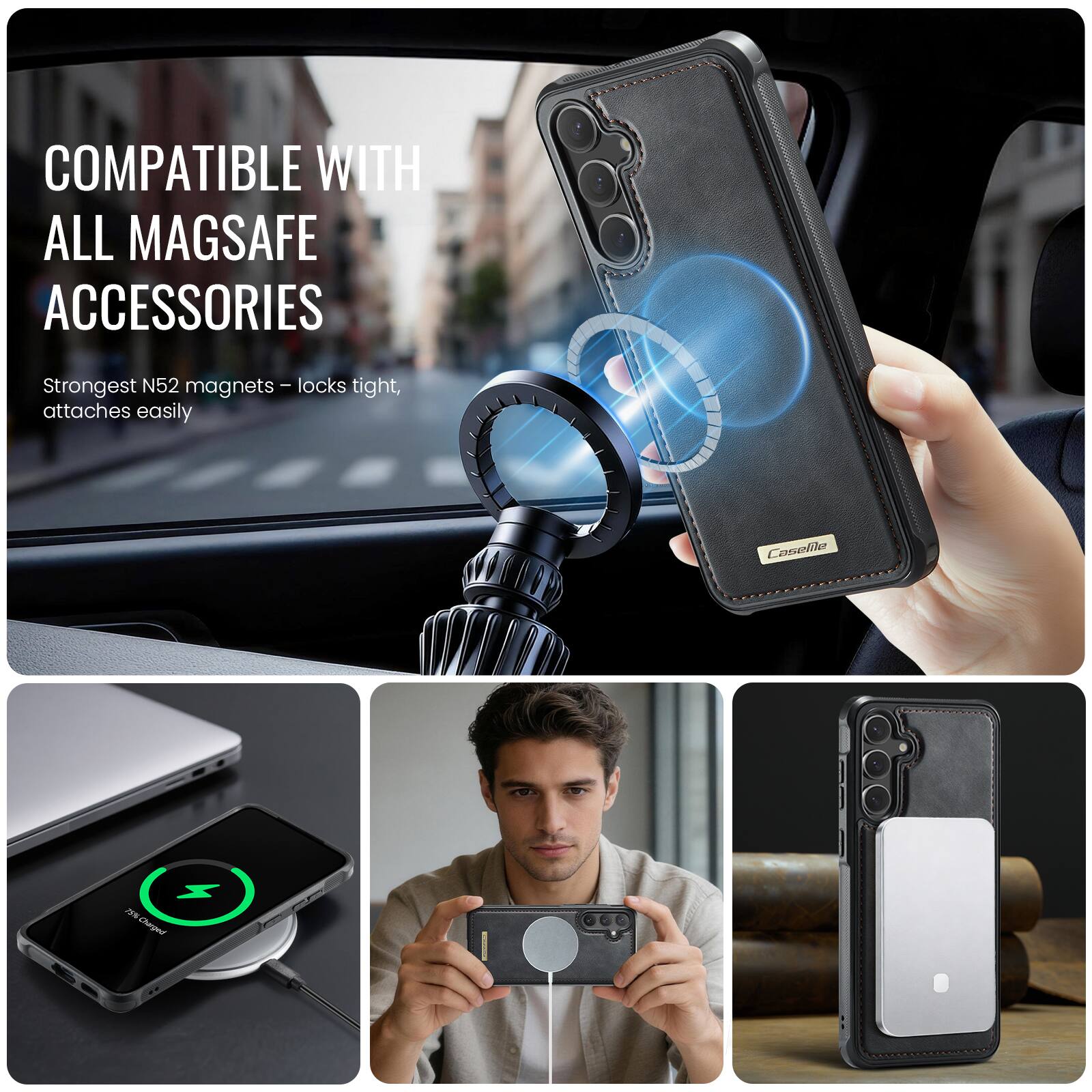COMPATIBLE WITH ALL MAGSAFE ACCESSORIES

Strongest N52 magnets – locks tight, attaches easily
