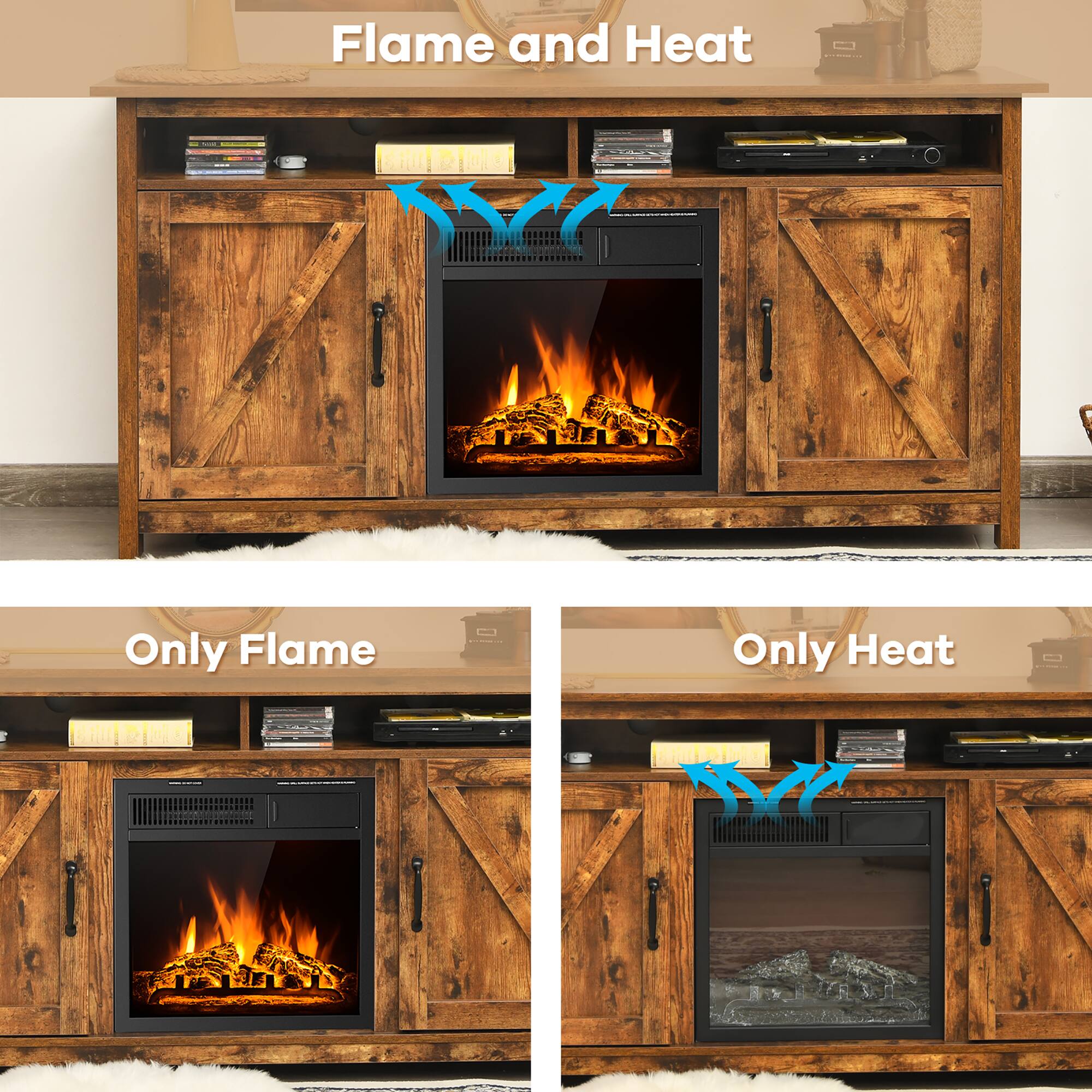 Flame and Heat

Only Flame

Only Heat