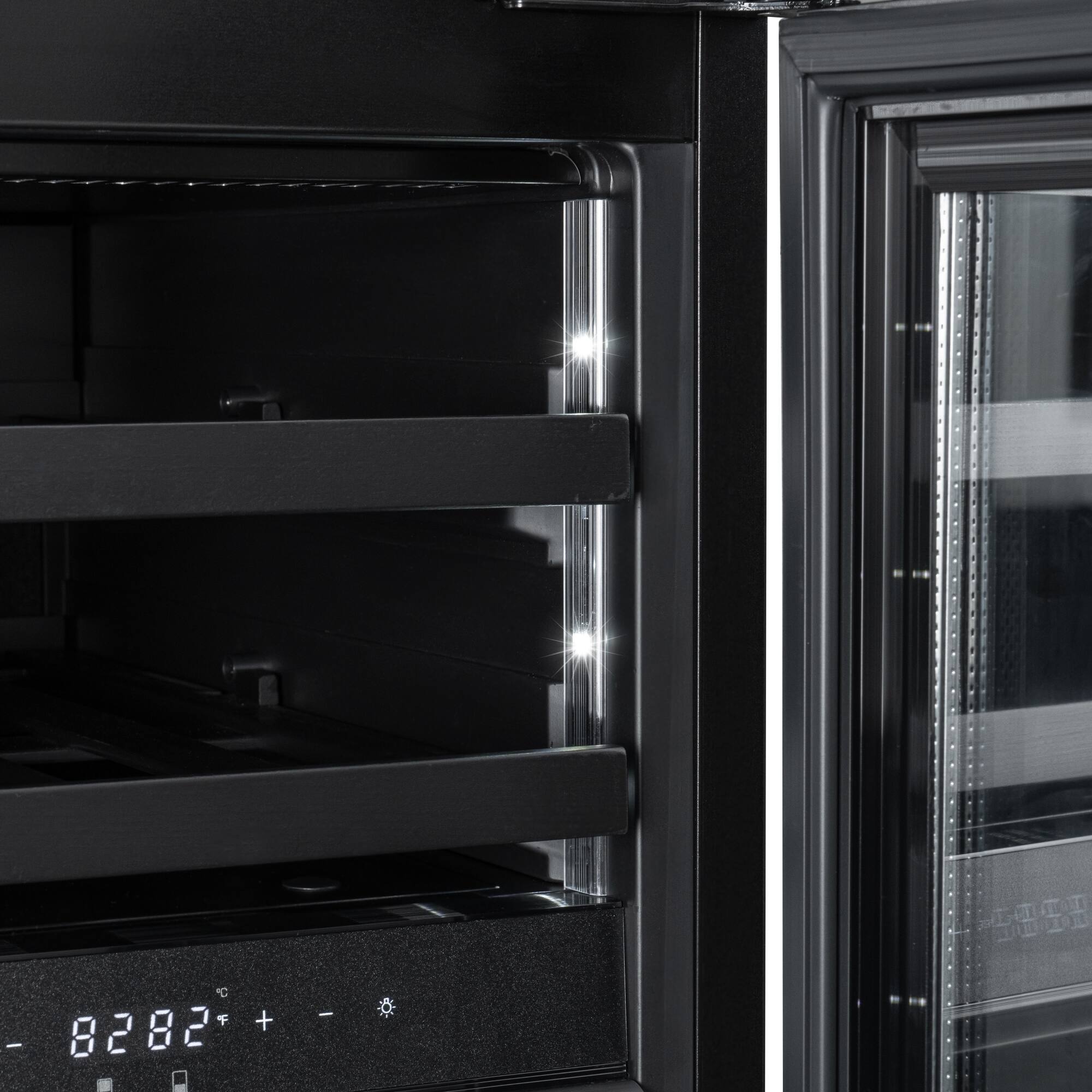 Alt View 7. Koolmore - KoolMore Reserve 15 in. Under-Counter Panel Ready Dual Zone Built-in Wine Cooler with Black Shelves, 23 Bottle Capacity - Black.