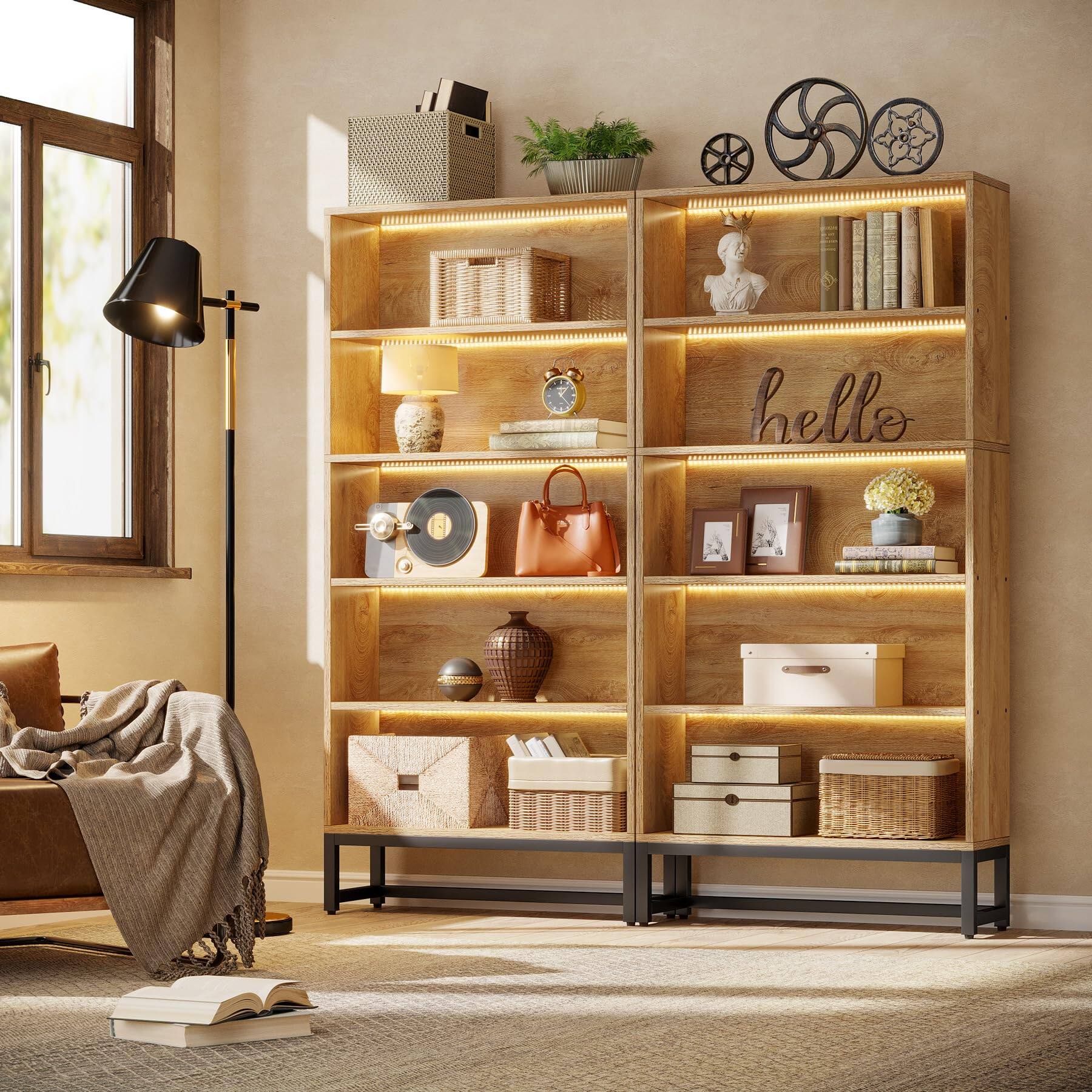 Tribesigns Tall Bookcase and Bookshelf, 70.8