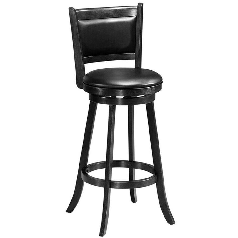 Alt View 2. Kadyn - 2-Pc Set 29 In Swivel Bar Height Stool Wood Dining Chair Barstool-Black, for Kitchen Island - Black.