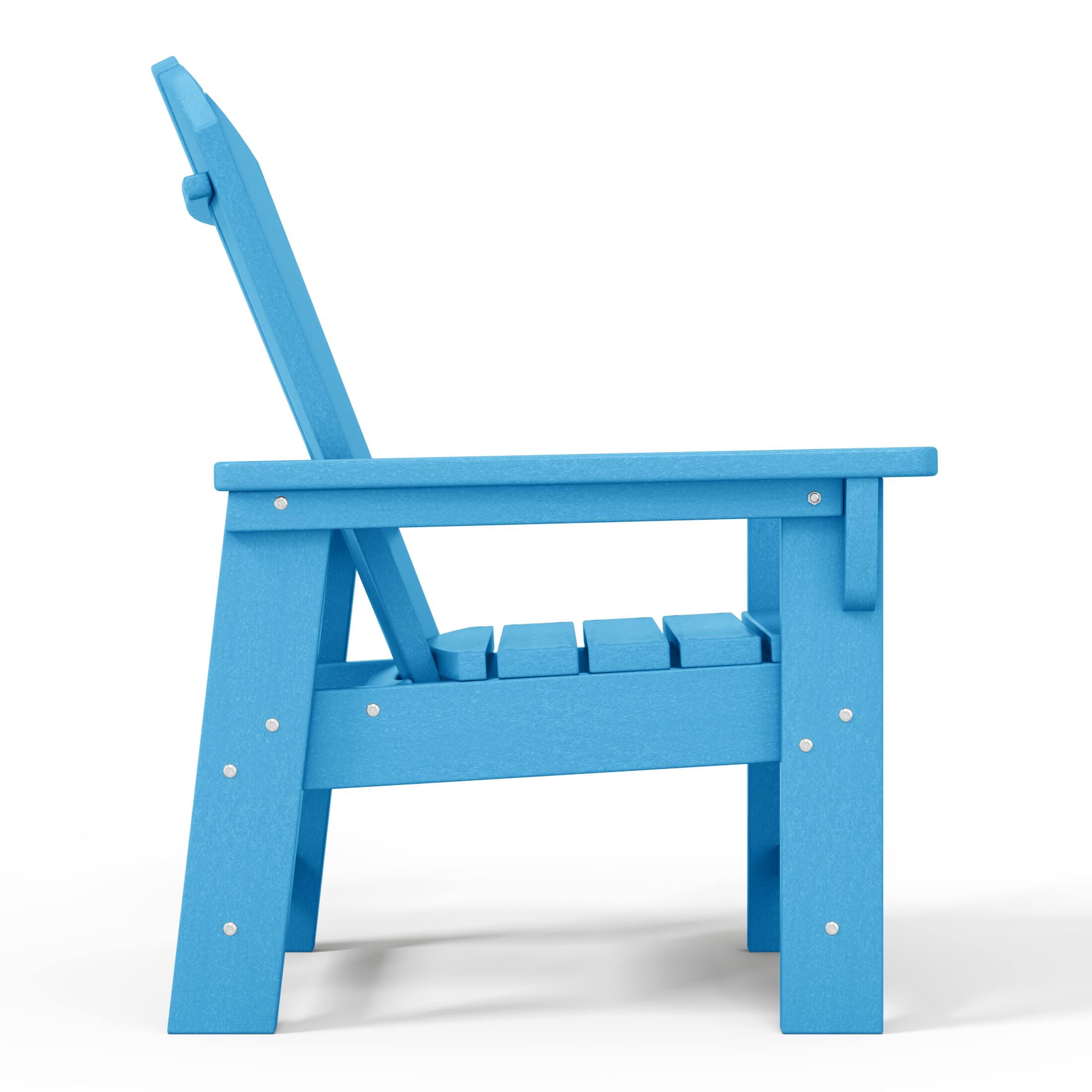 Alt View 1. WestinTrends - WestinTrends Malibu Kids Outdoor Adirondack Plastic Patio Chair (Set of 4) - Pacific Blue.