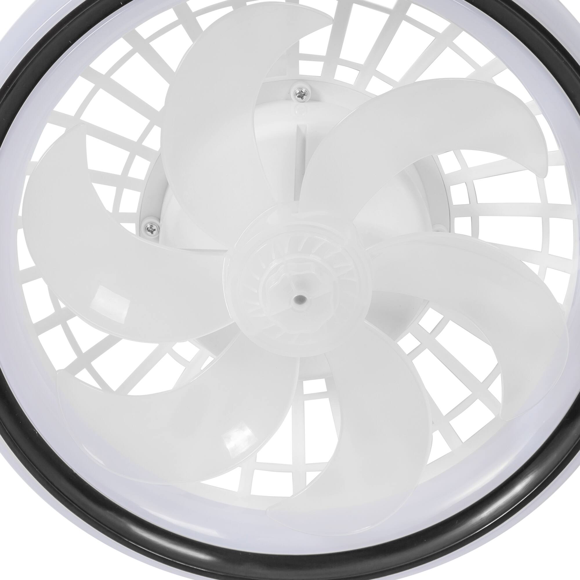 Alt View 8. Breezary - Breezary 13-Inch Multi-Directional Ceiling Fan, 3-Color Light, 7 ABS Blades, DC Motor, 6-Speed Remote & Memory Function - Matte White and Black.