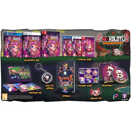 AK-XOLOTL Collector's Edition
PS4
Collector's Box
Physical Game
The Pond
Axolittle Keyring
Postcard Set
Stickers Sheet
Soundtrack
Artbook
Axolot Pin
16 - T (Teen 13+)