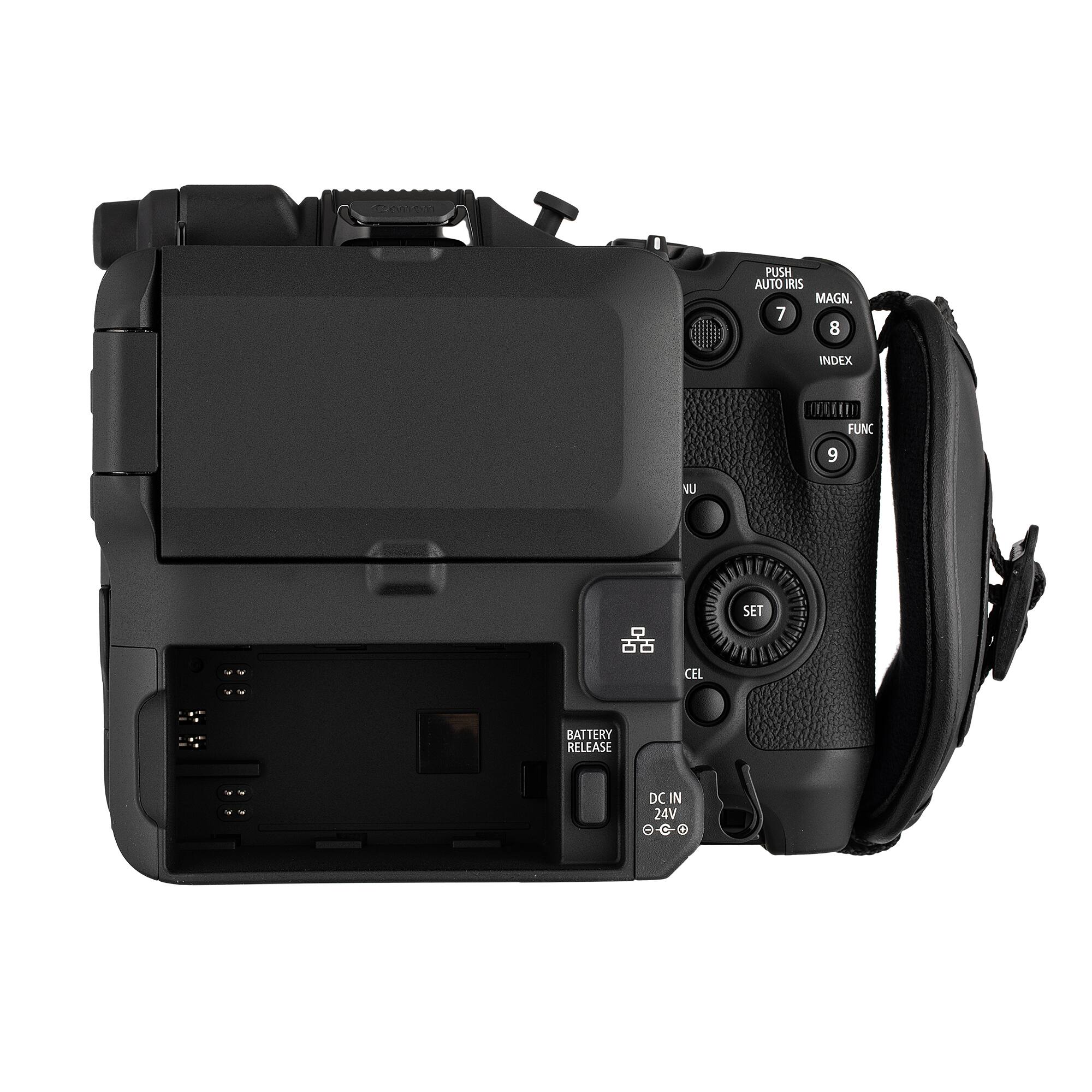 PUSH AUTO IRIS  
MAGN.  
7 8 INDEX  
FUNC  
9  
SET  
CEL  
BATTERY RELEASE  
DC IN 24V