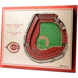 YouTheFan - Cincinnati Reds 17'' x 13'' 5-Layer 3D StadiumViews Wall Art - Brown