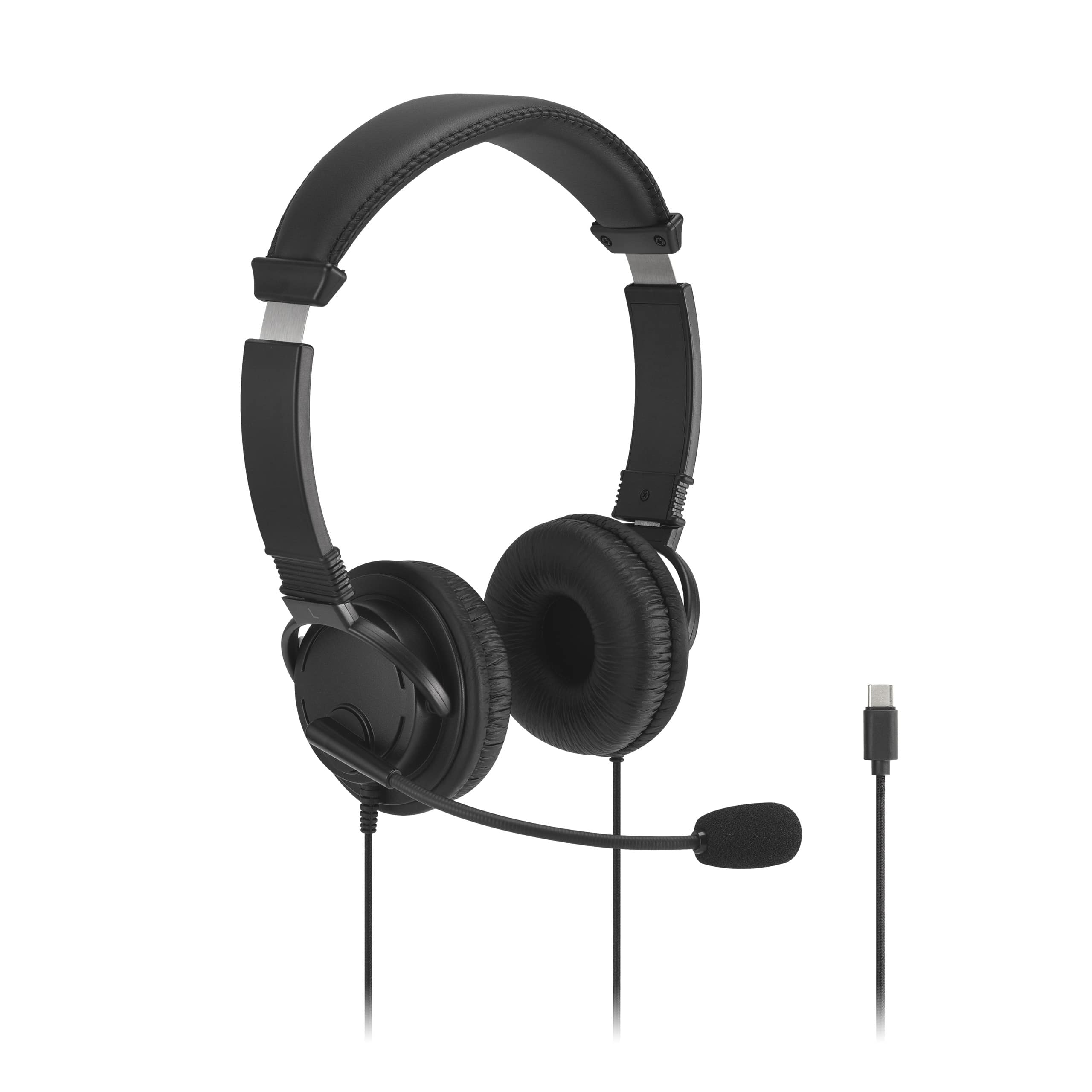 Kensington - Classic USB-C Headphone K97456WW Wired On-Ear Hi-Fi Stereo Headset with 40mm Drivers, 6ft Cable - Black