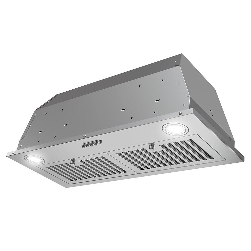 Alt View 2. Streamline - 28 in. Loreto Convertible Insert 350 CFM Range Hood, Baffle Filters, Push Button Control, LED Lights - Brushed Stainless Steel.