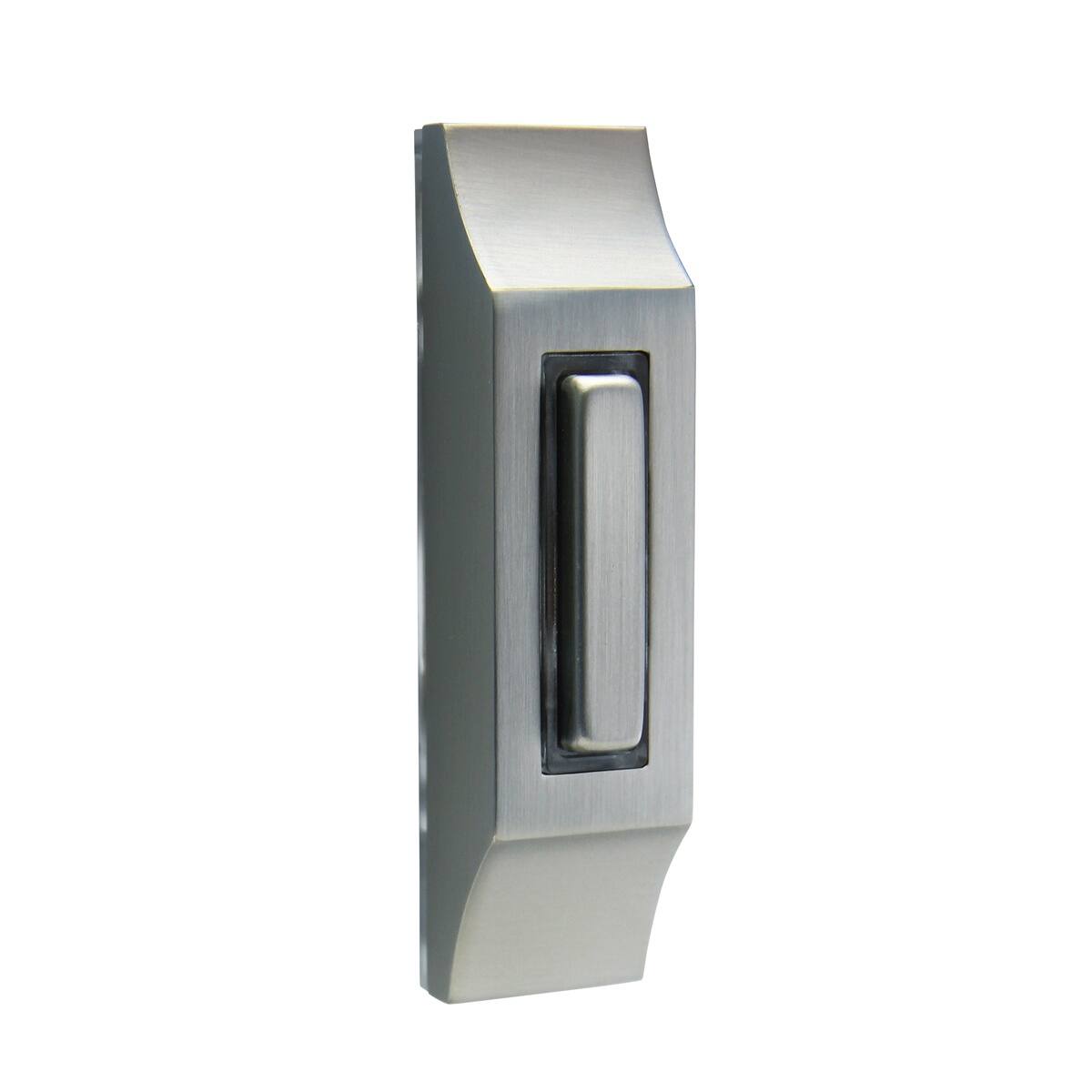 Front. IQ America - IQ America Contemporary Satin Nickel Lighted Pushbutton Doorbell - Nickel.