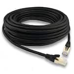 Sanoxy - Cat 8 Ethernet RJ45 LAN Cable Super Speed 40Gbps Patch Network Gold Plated 15ft - Black