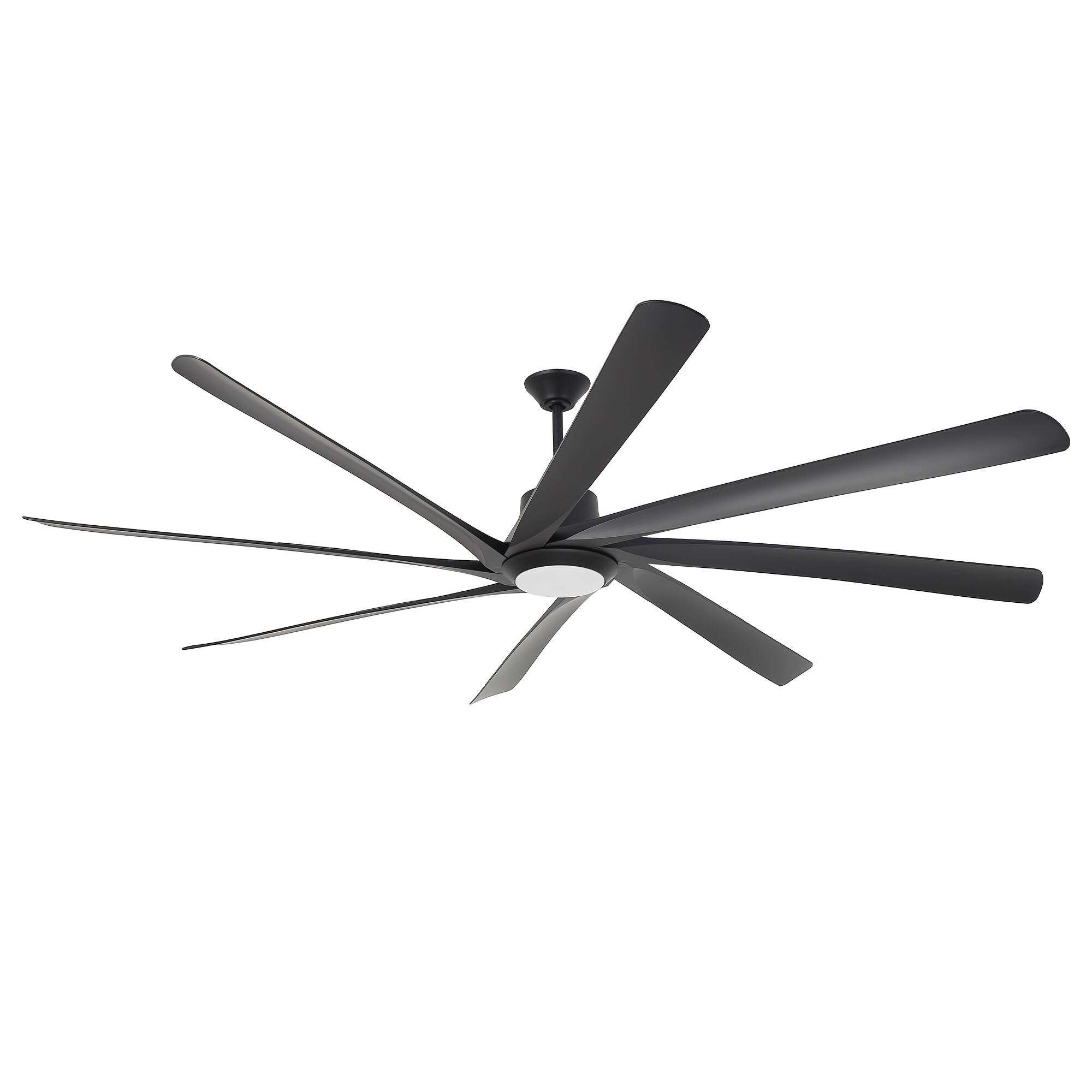Alt View 6. Parrot Uncle - 100'' Matte Black Downrod Mount LED Ceiling Fan with Remote and 8 ABS Blades - Black.