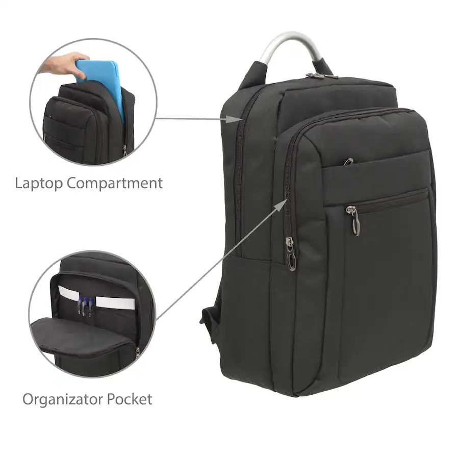 Club Rochelier Laptop Backpack USB Charging Port Built In Charger ...