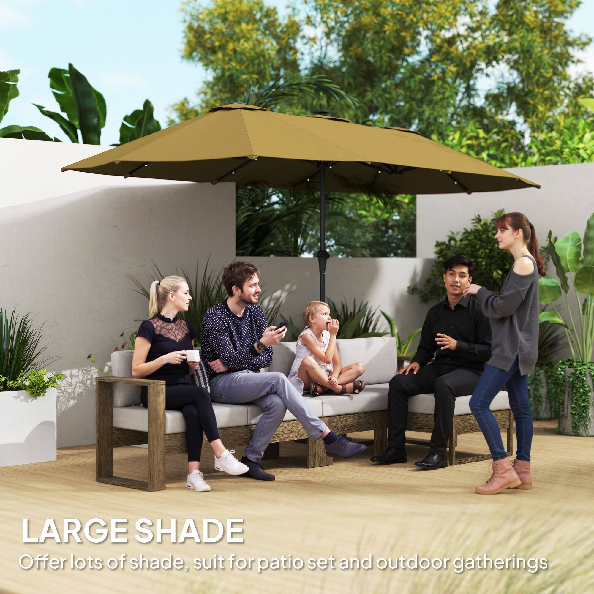 LARGE SHADE
Offer lots of shade, suit for patio set and outdoor gatherings