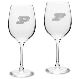 Jardine - Purdue Boilermakers 2-Piece 16oz. Traditional White Wine Glass Set - Multicolor