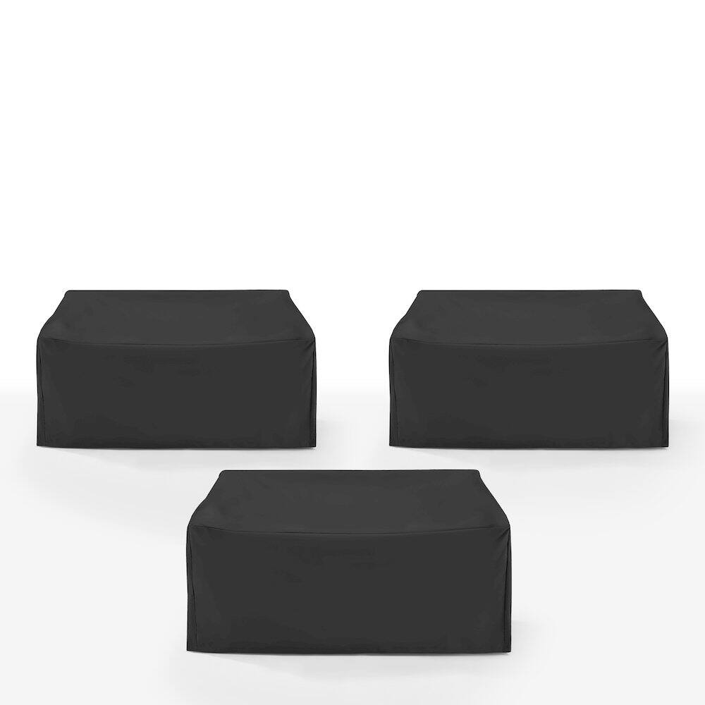 Angle. Crosley Furniture - 3Pc Outdoor Sectional Furniture Cover Set - 3 Loveseats - Black.