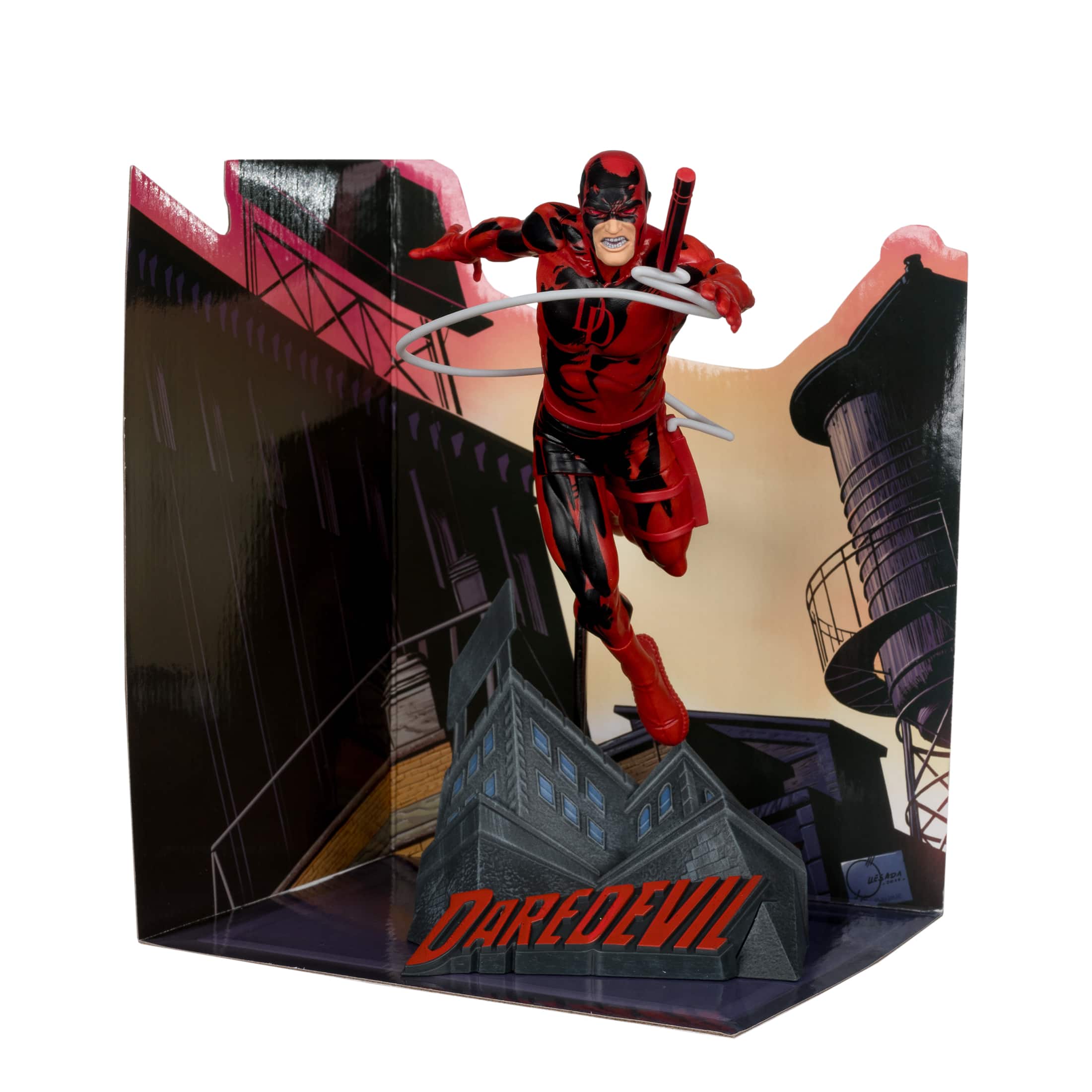 Front. McFarlane Toys - Marvel 6.8" Daredevil 1:10th Scale Collectible with Scene (Daredevil #600).