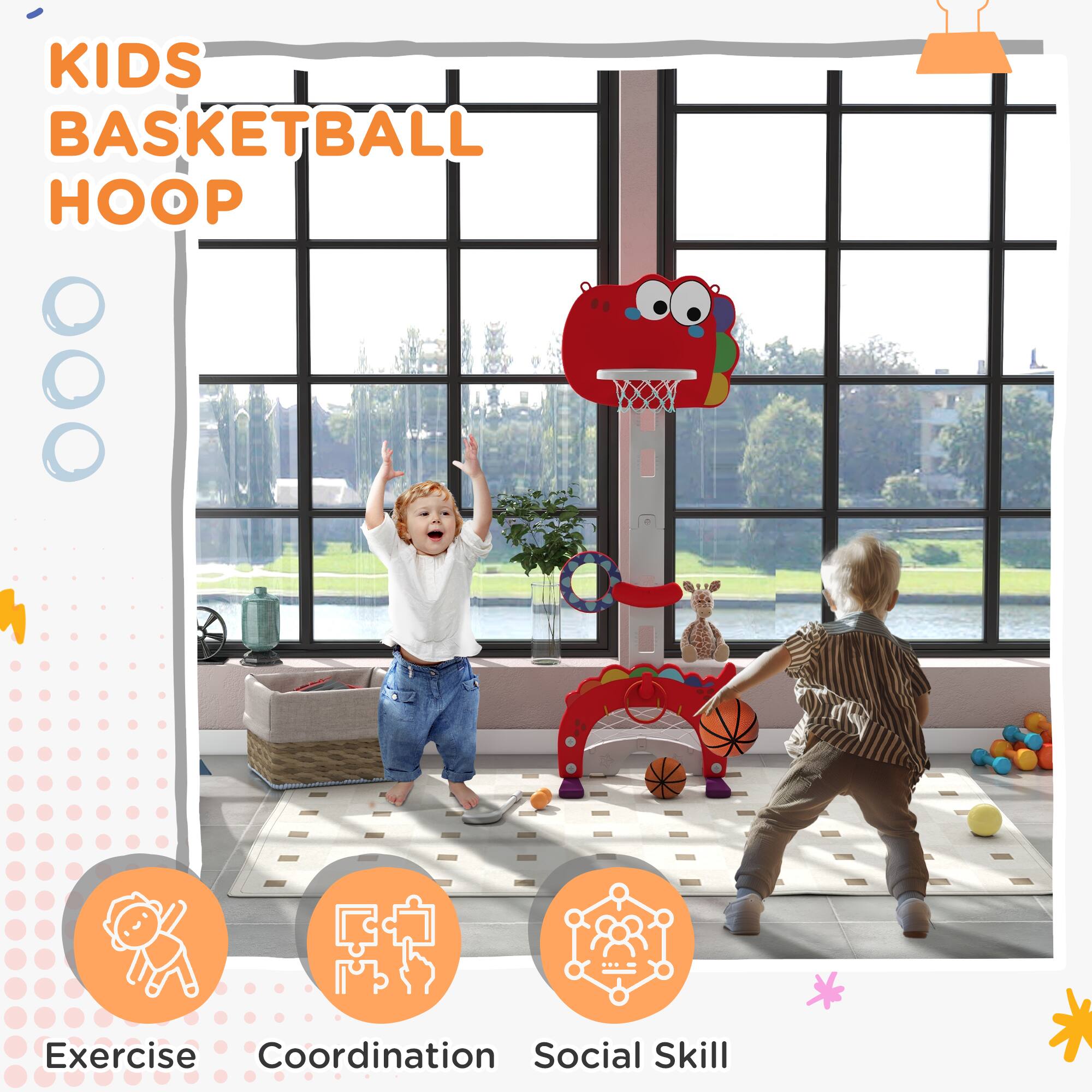 KIDS BASKETBALL HOOP

Exercise  
Coordination  
Social Skill