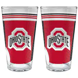 Great American Products - Ohio State Buckeyes Two-Piece 16oz. Pint Glass Set - Multicolor