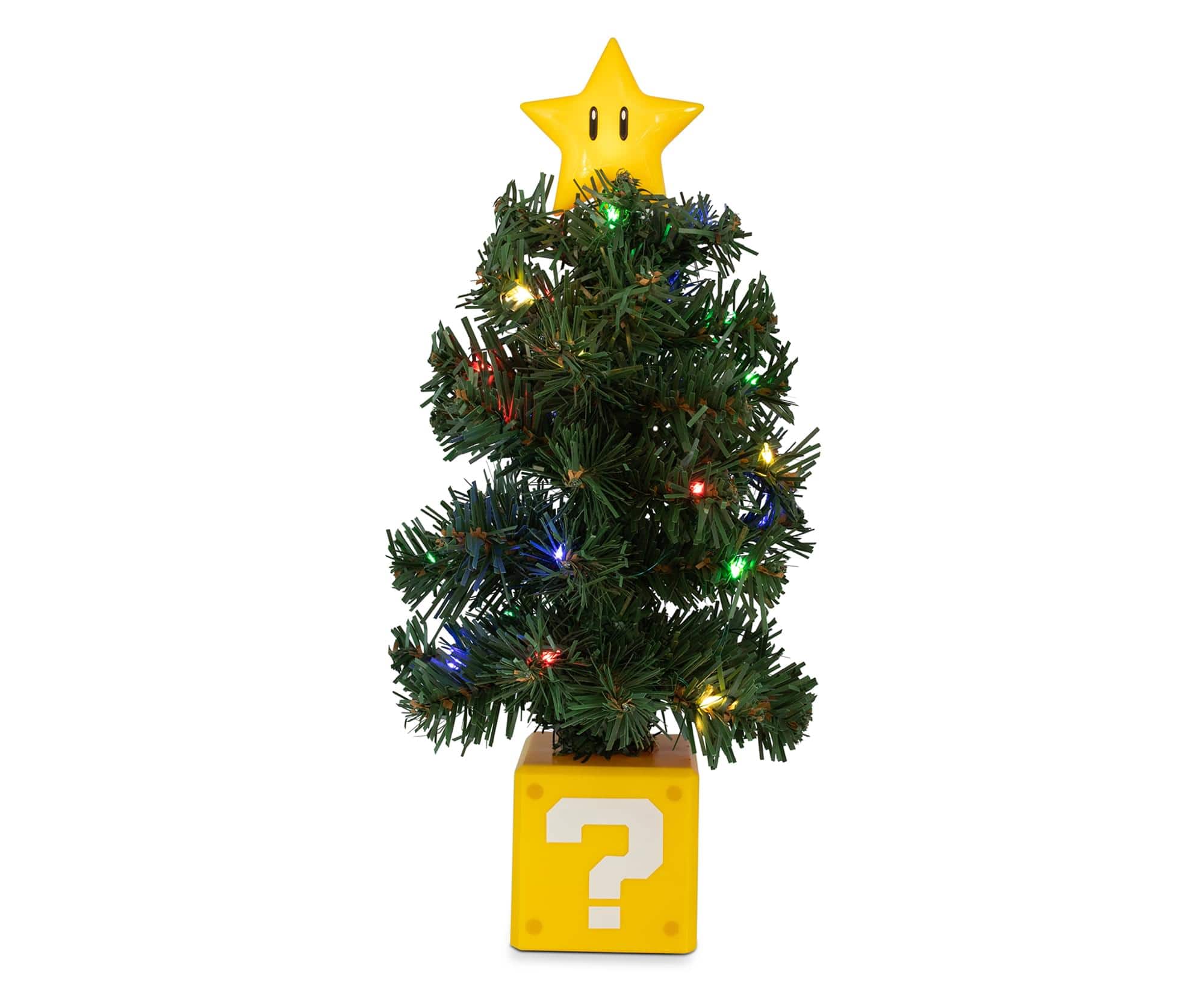 Halo - Super Mario Bros. Super Star LED USB-Powered Light-Up Desktop Holiday Tree - Yellow